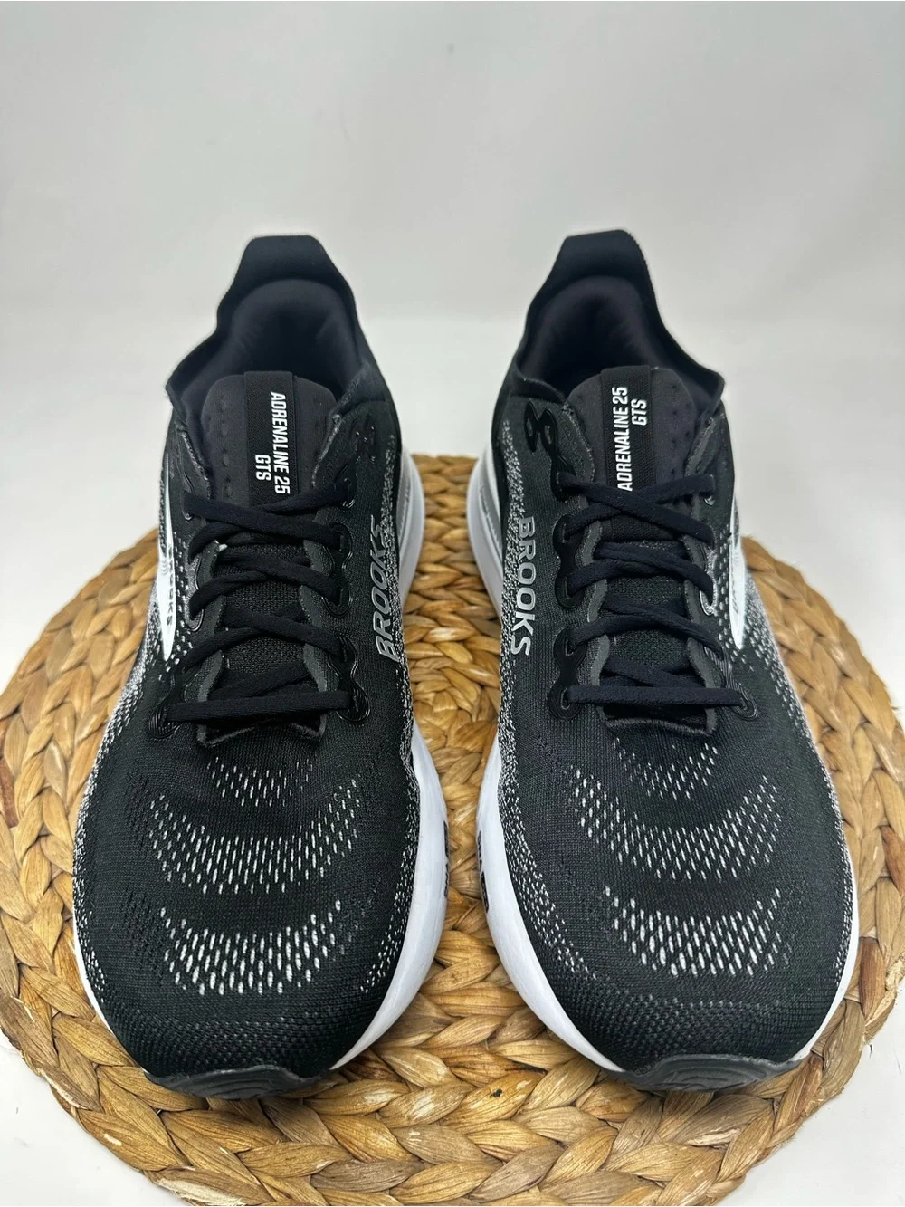 BROOKS Adrenaline GTS 25 Running Shoes Black White Size 11.5 WIDE Men's
